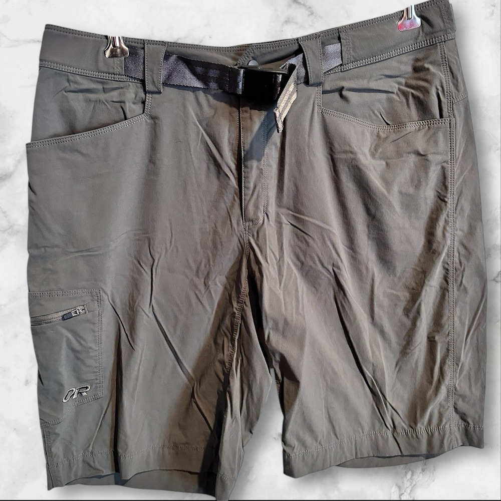 Outdoor Research Cargo‎ Shorts Men's 34 Belted Gray Utility Hiking Equinox Short